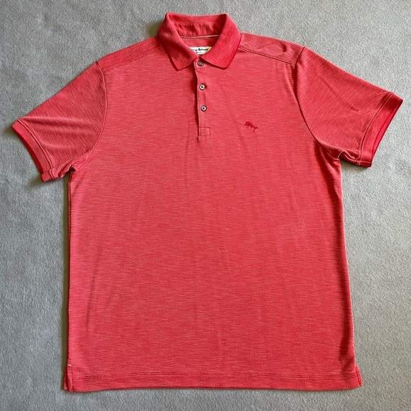 Tommy Bahama IslandZone Polo Shirt Men’s Medium Red Tencel Coolmax Performance - Picture 1 of 6
